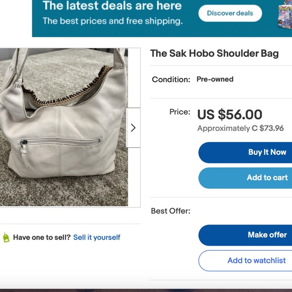 😍🌻 THE SAK   Tote Shoulder Handbag in Ivory White Genuine Leather - Picture 13 of 13